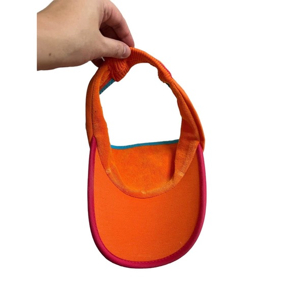 Louis Castel Golf Hat Visor Orange Pink Dog Logo Sport Athletic One Size - Picture 4 of 7